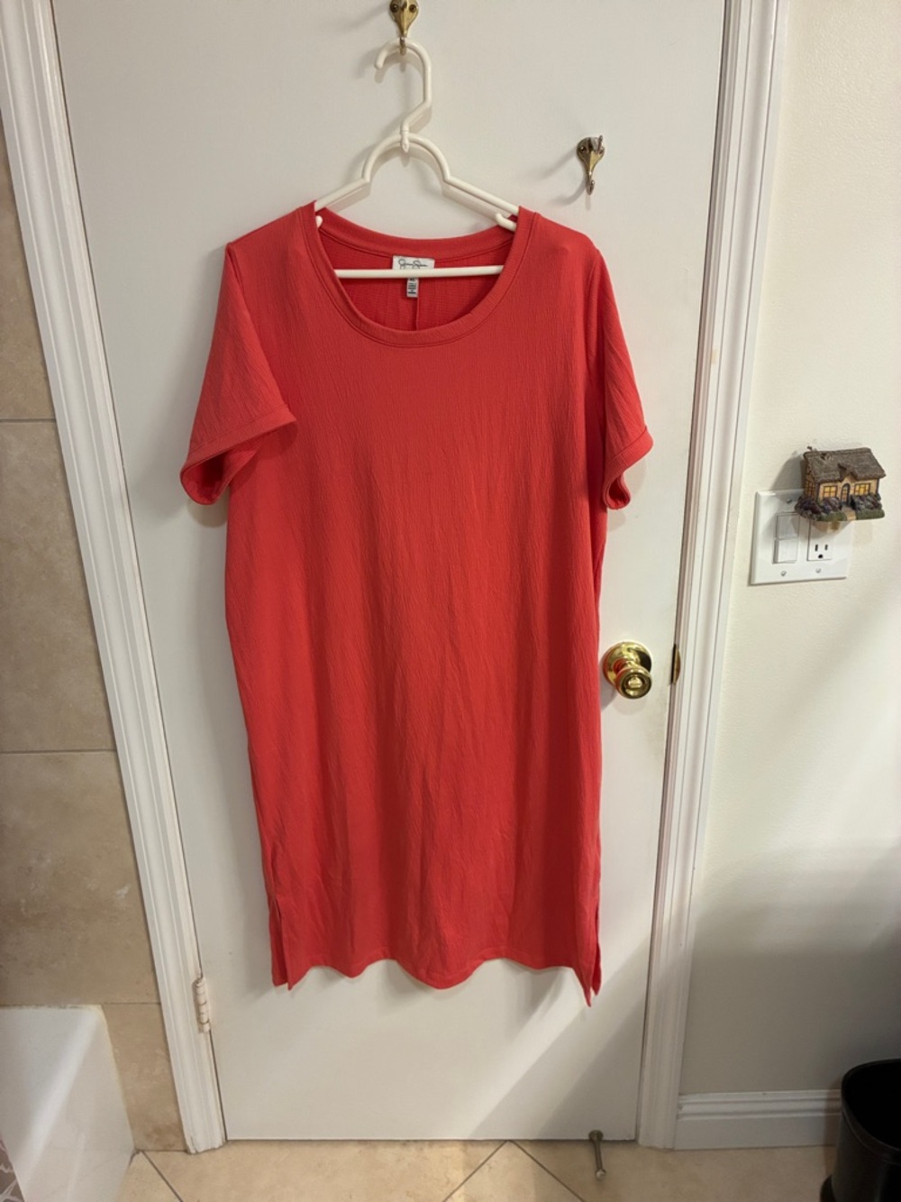 Jessica Simpson Coral Cotton Blend TShirt Midi Dress Sz XL